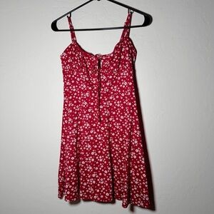 Hollister Tight Mini Floral Red Dress